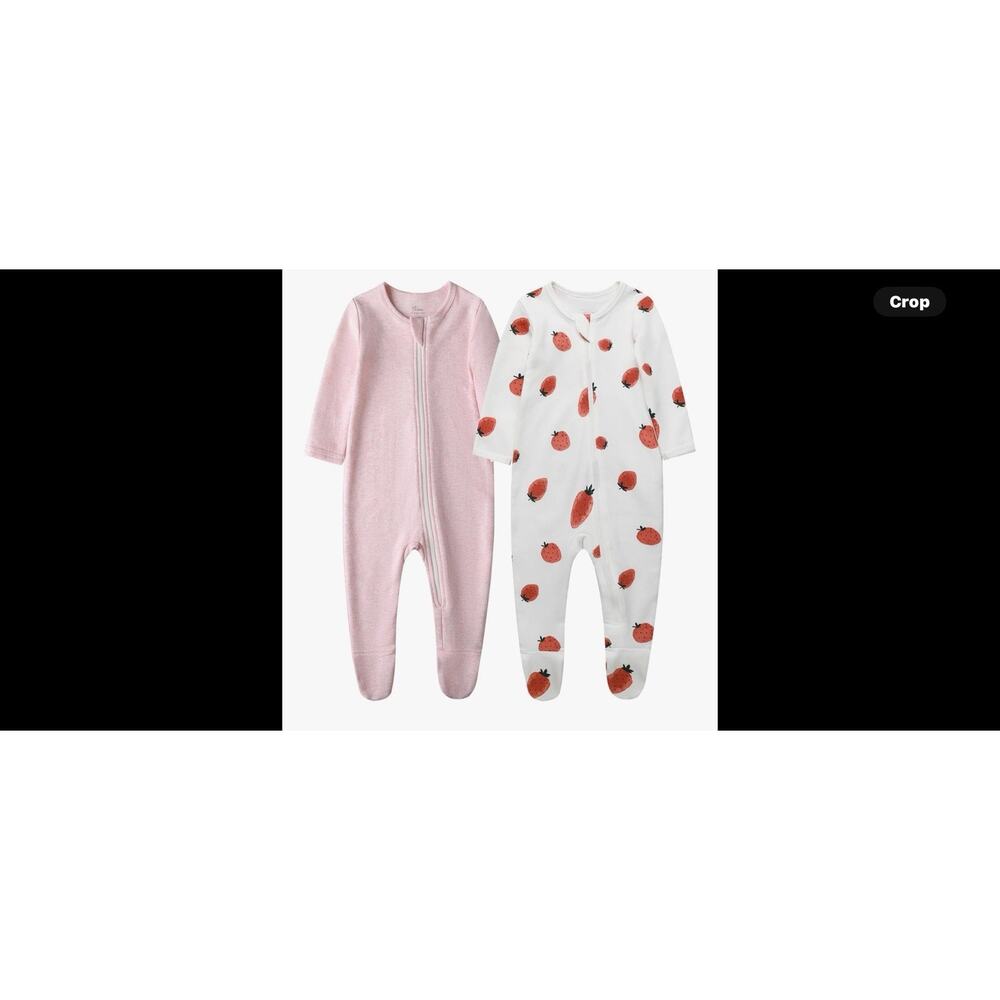 O2 BABY Baby Boys Girls Organic Cotton Zip-Front Sleeper Pajamas, X 2 Sz 12-18 M